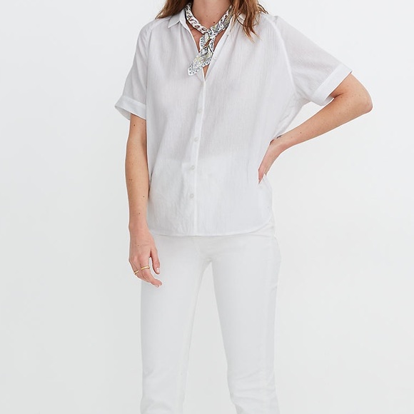 Madewell white short sleeve button down - Picture 4 of 5